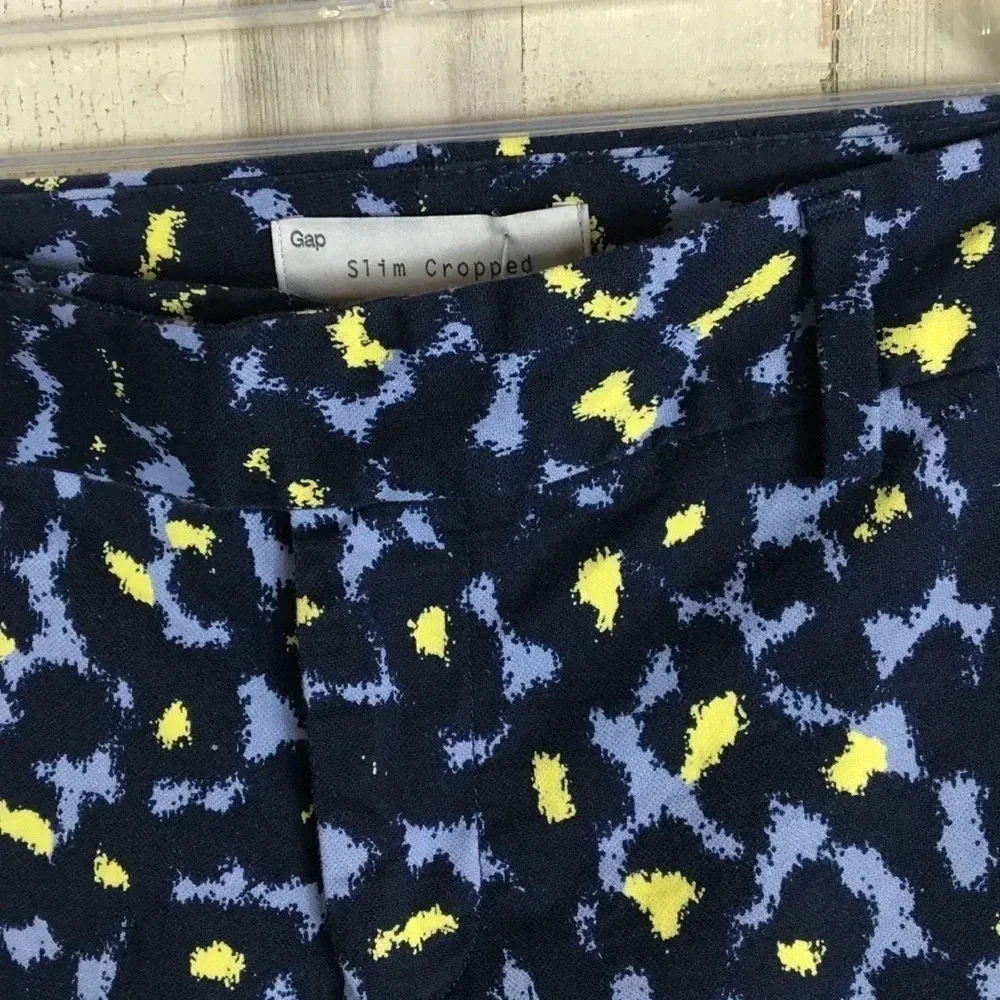 Gap Slim Cropped Animal Print Stretch Pants 0